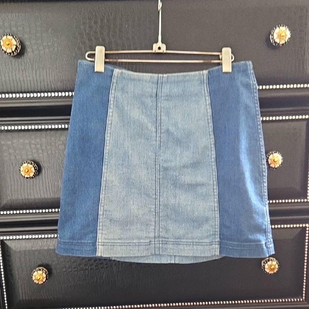 Denim Patchwork Skirt